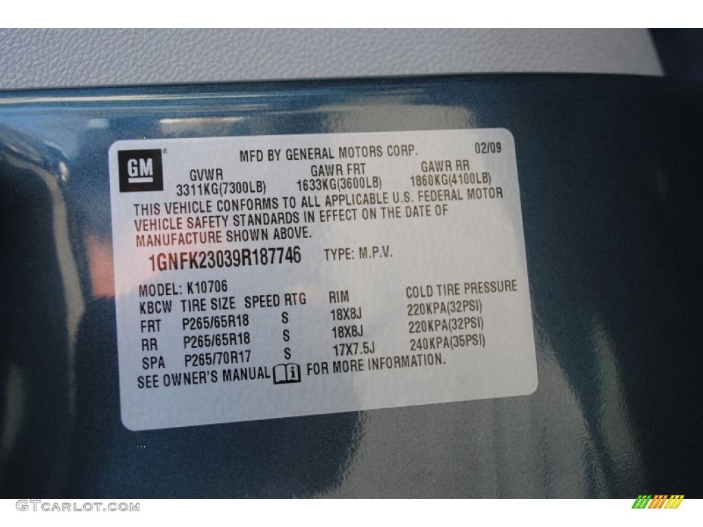 2009 Tahoe Z71 4x4 - Blue Granite Metallic / Light Titanium photo #20