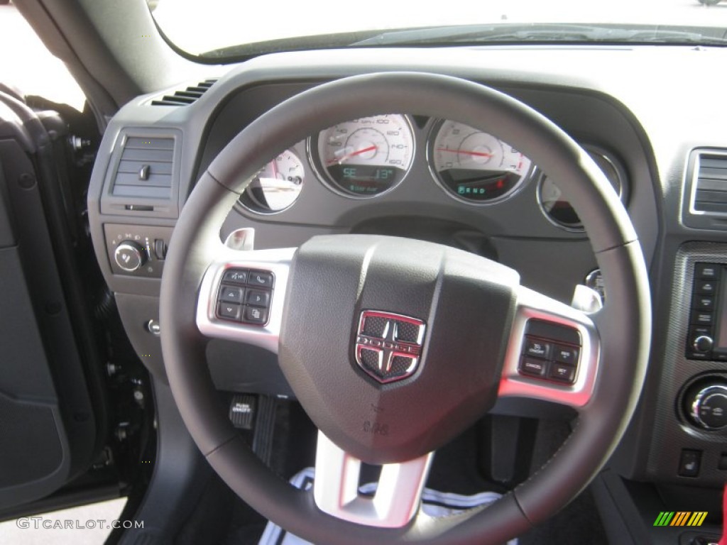 2012 Dodge Challenger R/T Classic Dark Slate Gray Steering Wheel Photo #60301237
