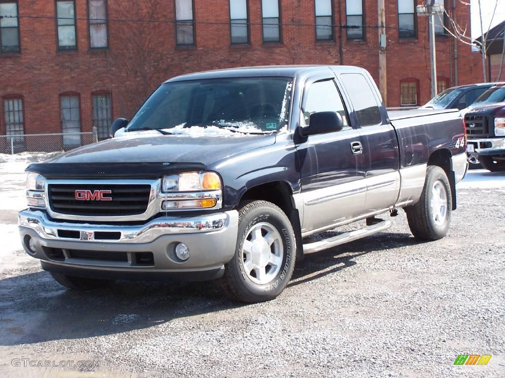 2006 Sierra 1500 SLE Extended Cab 4x4 - Deep Blue Metallic / Dark Pewter photo #1