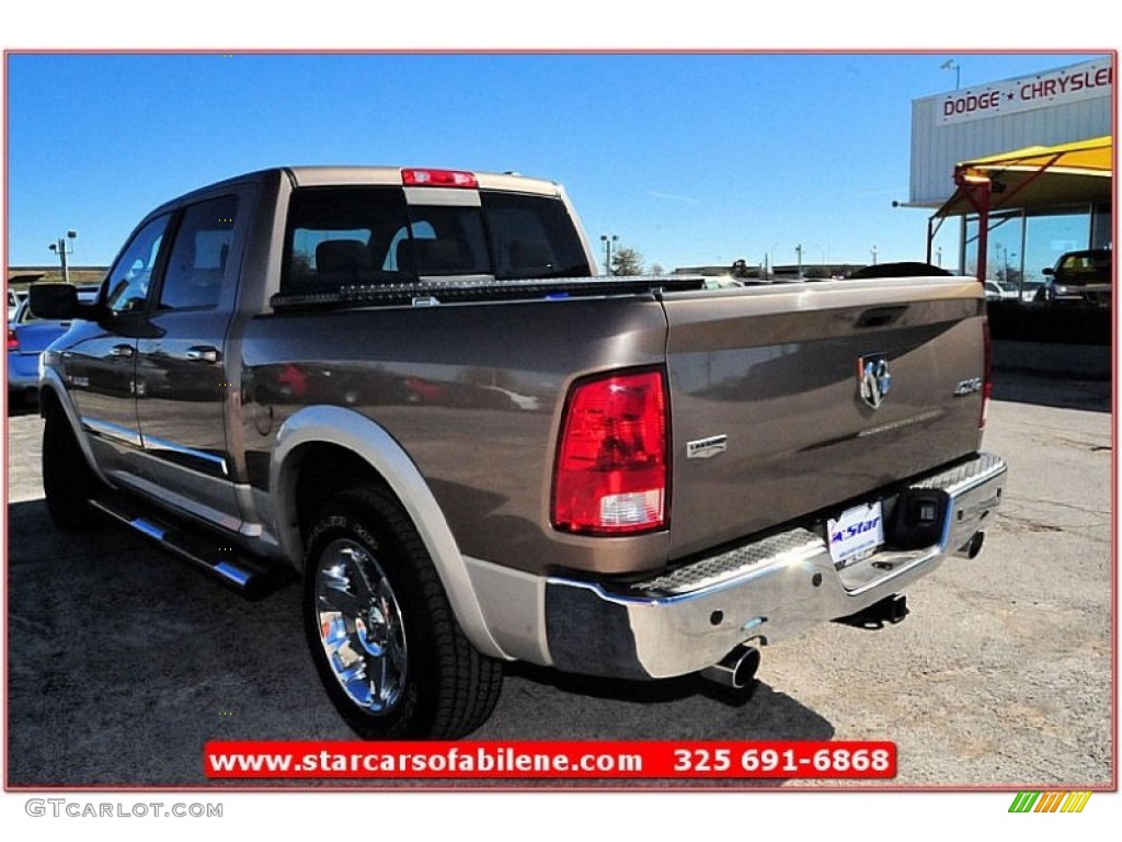 2009 Ram 1500 Laramie Crew Cab 4x4 - Austin Tan Pearl / Light Pebble Beige/Bark Brown photo #3