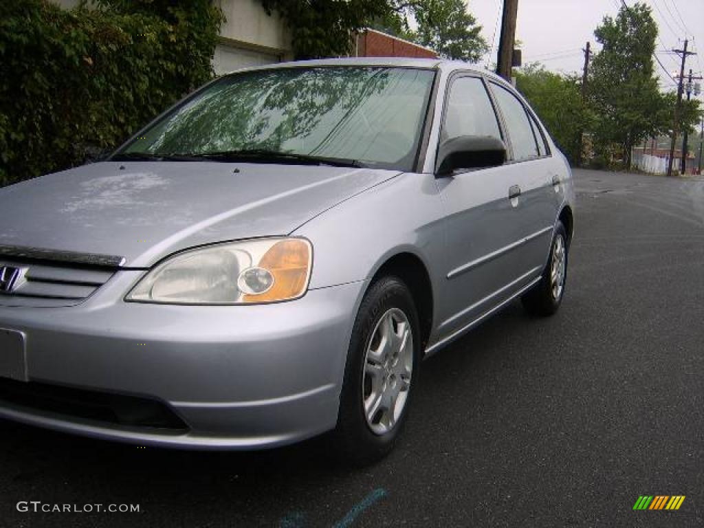 2001 Civic LX Sedan - Satin Silver Metallic / Gray photo #5