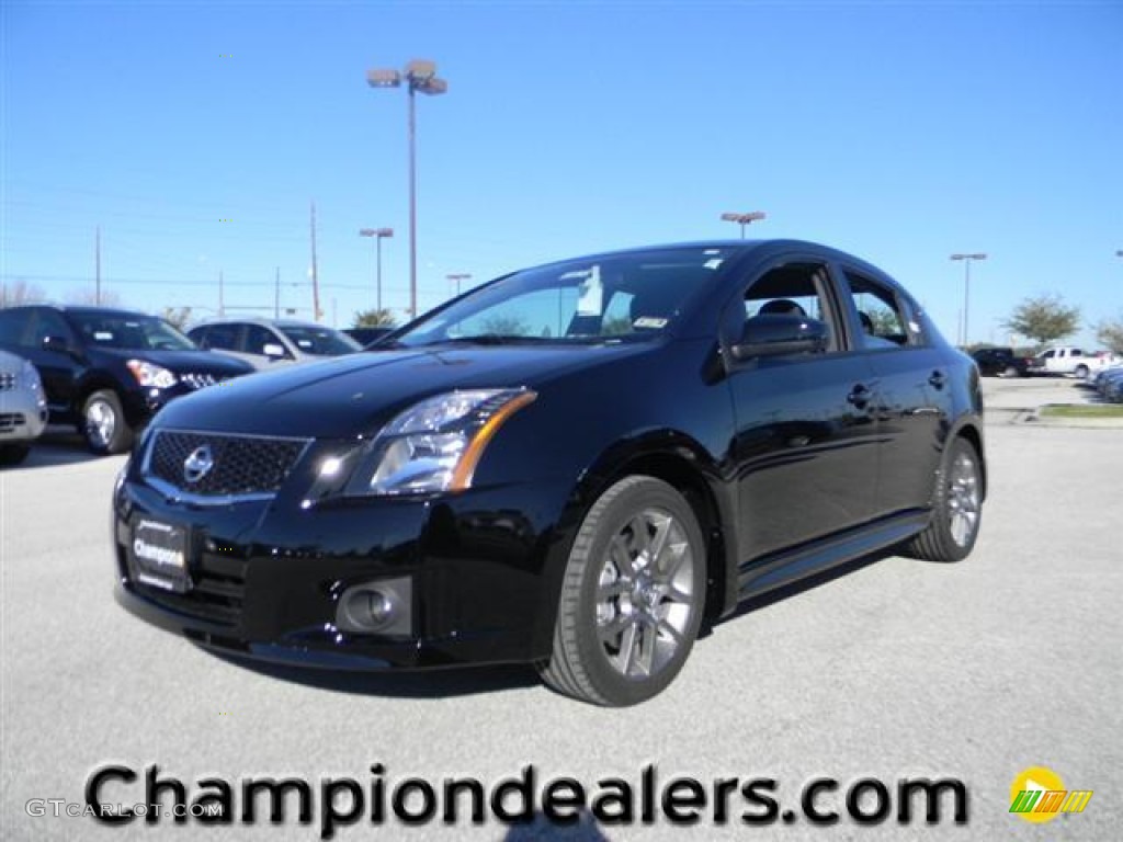 2012 Sentra SE-R Spec V - Super Black / Charcoal photo #1