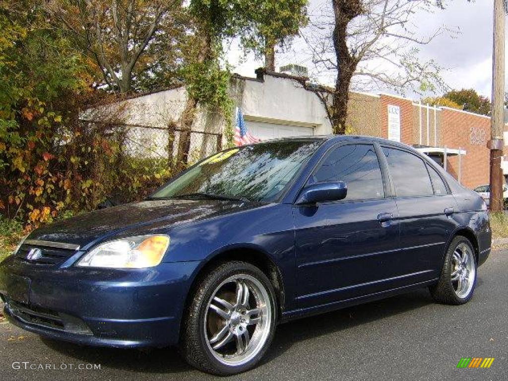 2003 Civic EX Sedan - Eternal Blue Pearl / Gray photo #1