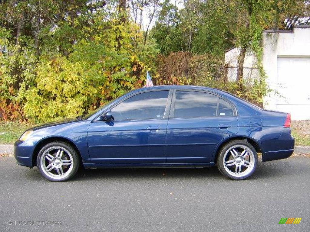 2003 Civic EX Sedan - Eternal Blue Pearl / Gray photo #15