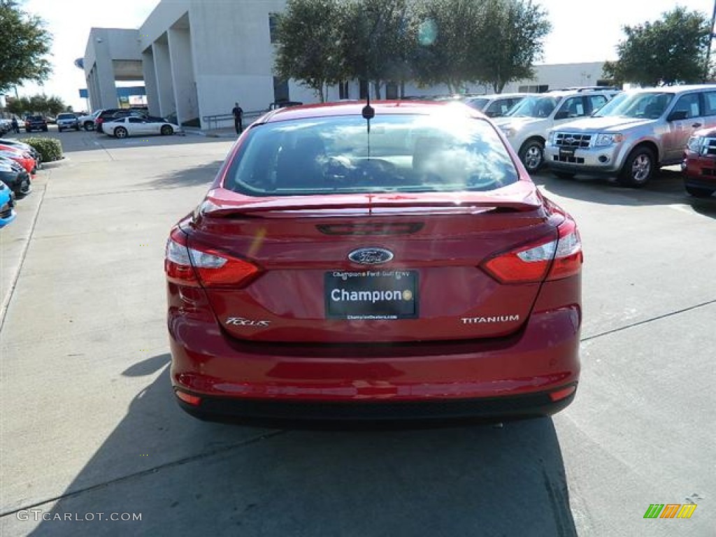 2012 Focus Titanium Sedan - Red Candy Metallic / Charcoal Black Leather photo #6