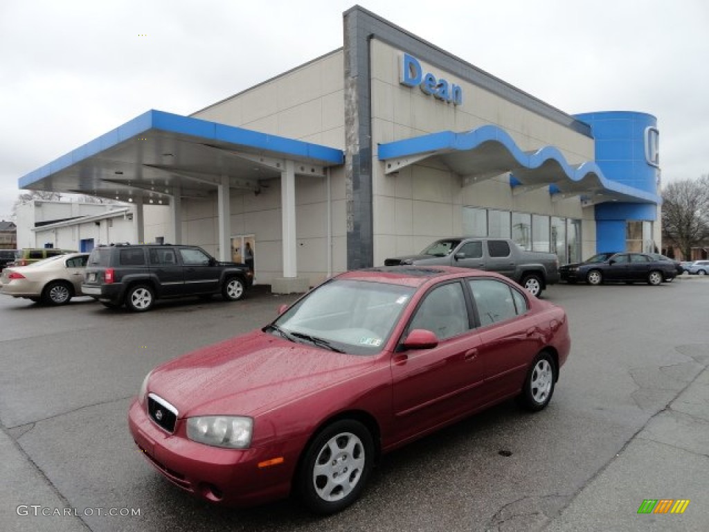 2003 Elantra GLS Sedan - Chianti Red / Beige photo #1