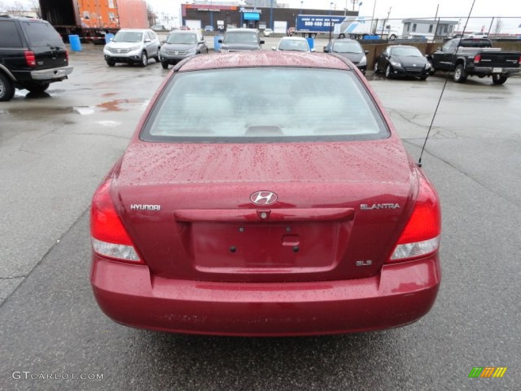 2003 Elantra GLS Sedan - Chianti Red / Beige photo #4