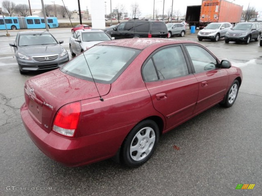 2003 Elantra GLS Sedan - Chianti Red / Beige photo #5