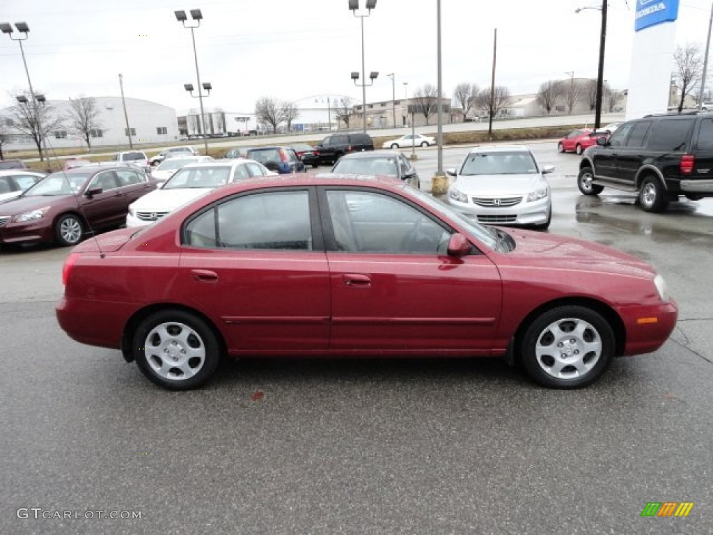 2003 Elantra GLS Sedan - Chianti Red / Beige photo #6