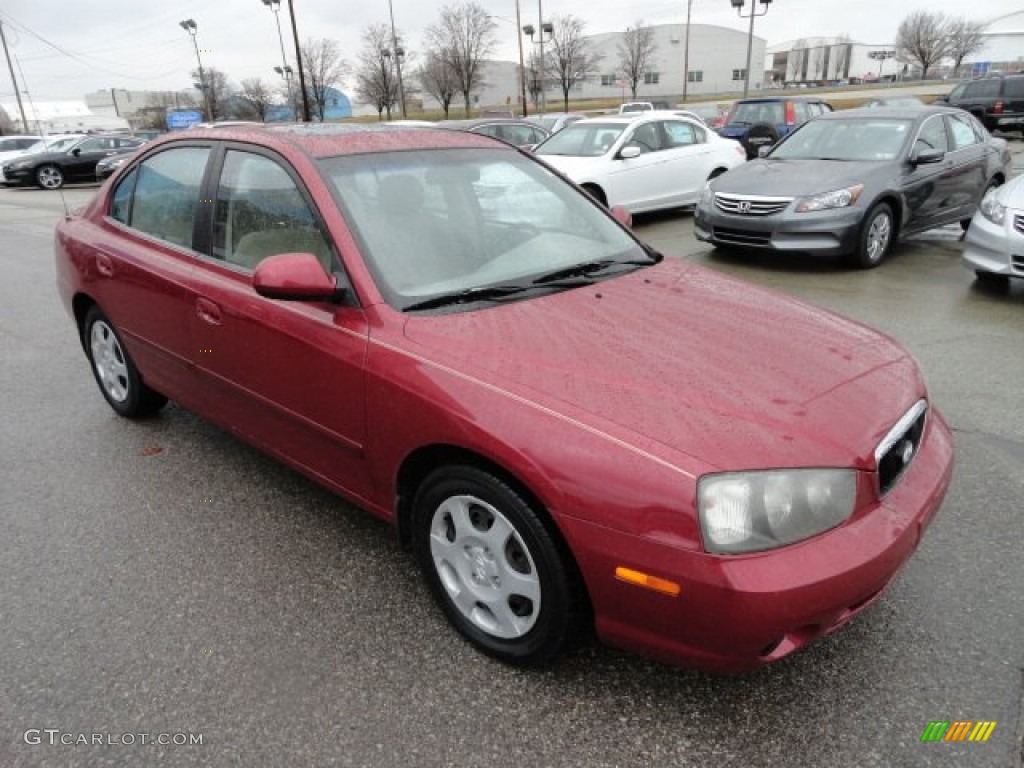 2003 Elantra GLS Sedan - Chianti Red / Beige photo #7