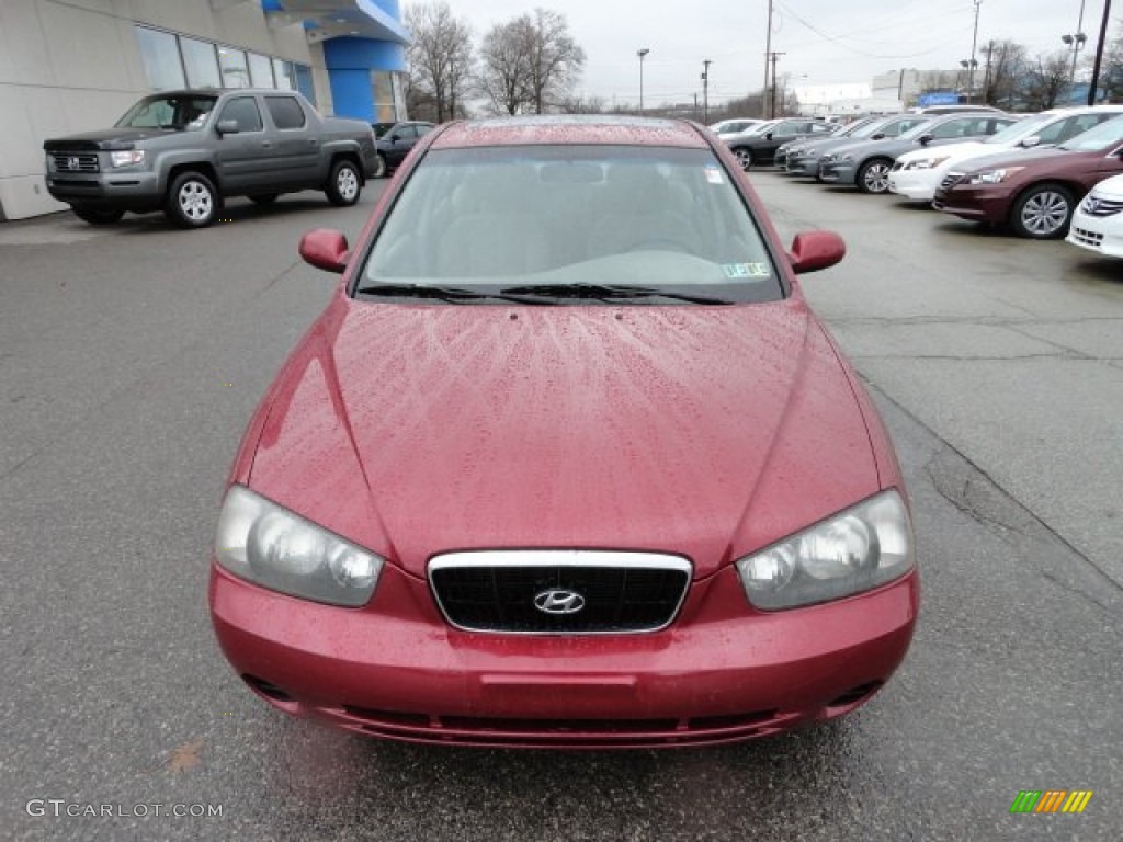 2003 Elantra GLS Sedan - Chianti Red / Beige photo #8