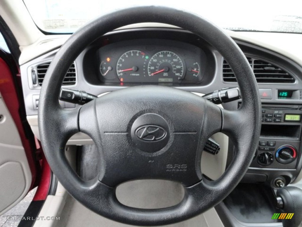 2003 Elantra GLS Sedan - Chianti Red / Beige photo #19