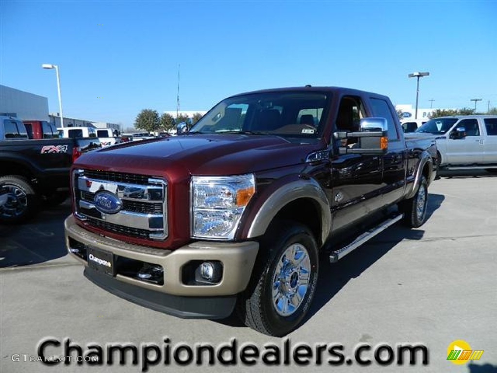 2012 F250 Super Duty King Ranch Crew Cab 4x4 - Autumn Red Metallic / Chaparral Leather photo #1