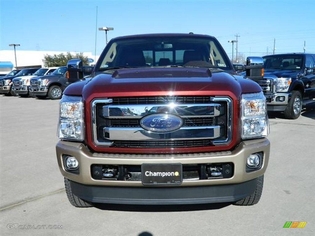 2012 F250 Super Duty King Ranch Crew Cab 4x4 - Autumn Red Metallic / Chaparral Leather photo #2
