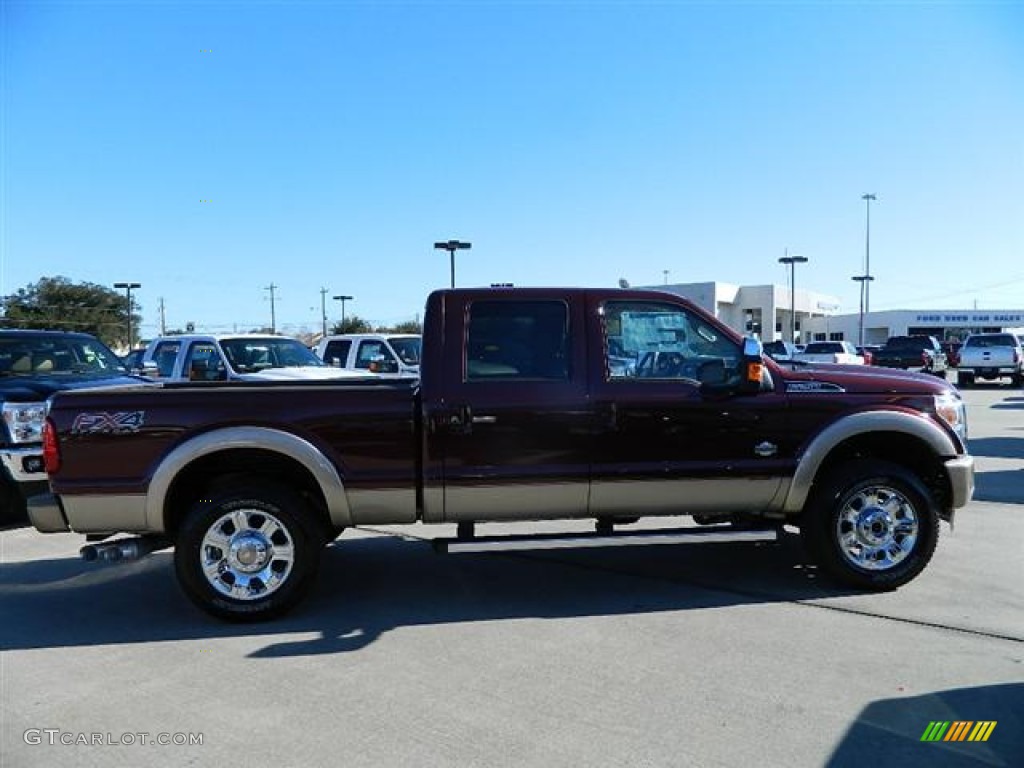 2012 F250 Super Duty King Ranch Crew Cab 4x4 - Autumn Red Metallic / Chaparral Leather photo #4