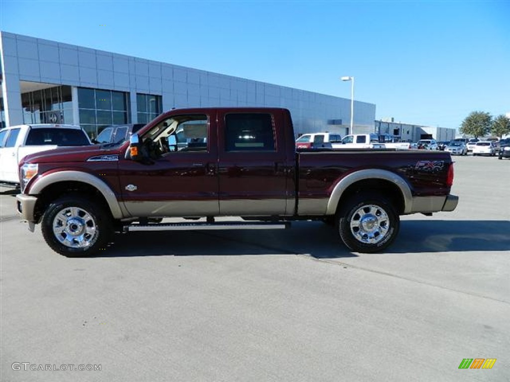 2012 F250 Super Duty King Ranch Crew Cab 4x4 - Autumn Red Metallic / Chaparral Leather photo #8