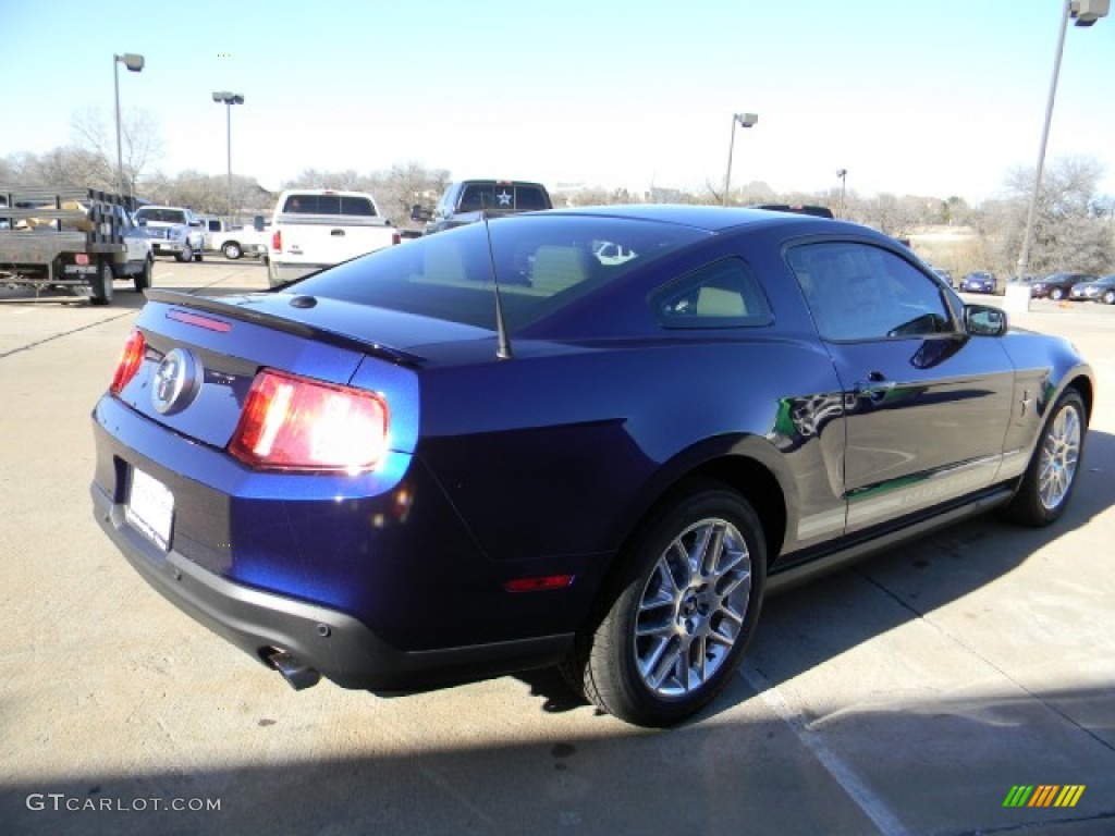 2012 Mustang V6 Premium Coupe - Kona Blue Metallic / Stone photo #3