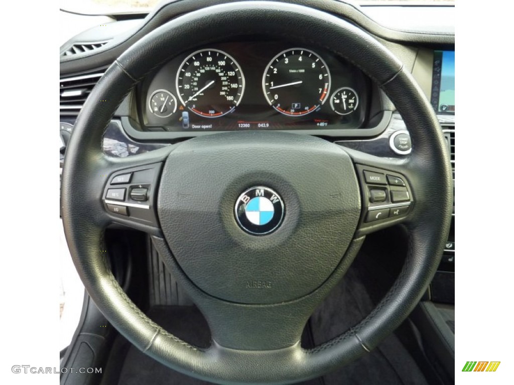 2009 BMW 7 Series 750i Sedan Black Nappa Leather Steering Wheel Photo #60315296