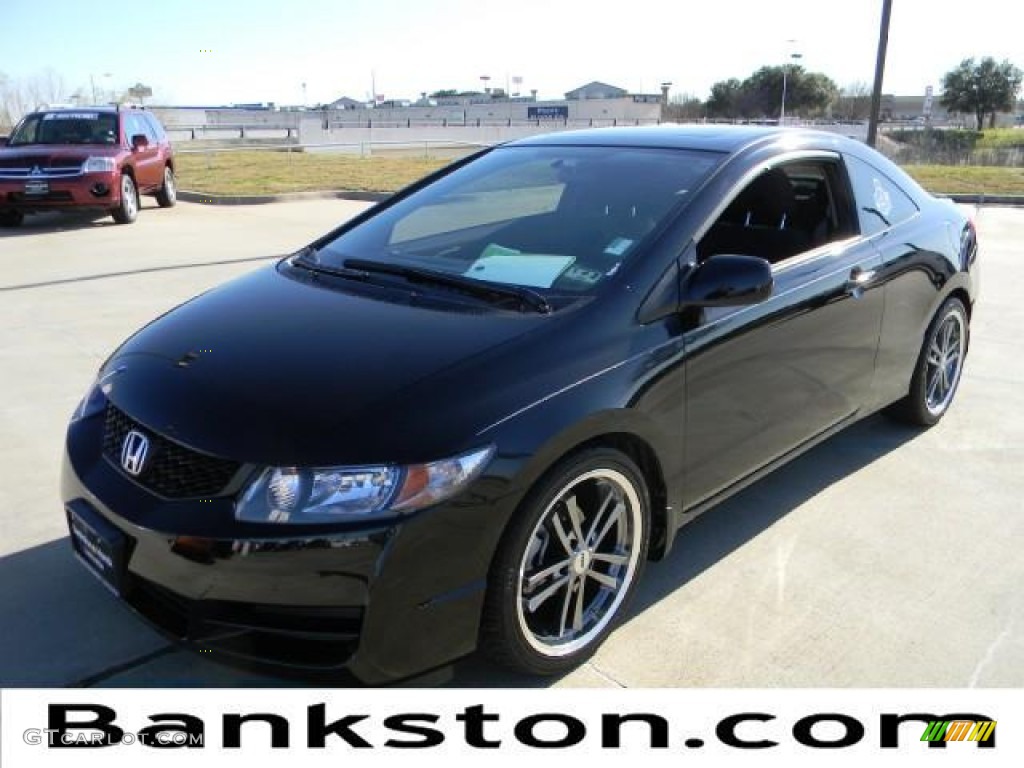 2010 Civic EX Coupe - Crystal Black Pearl / Black photo #1