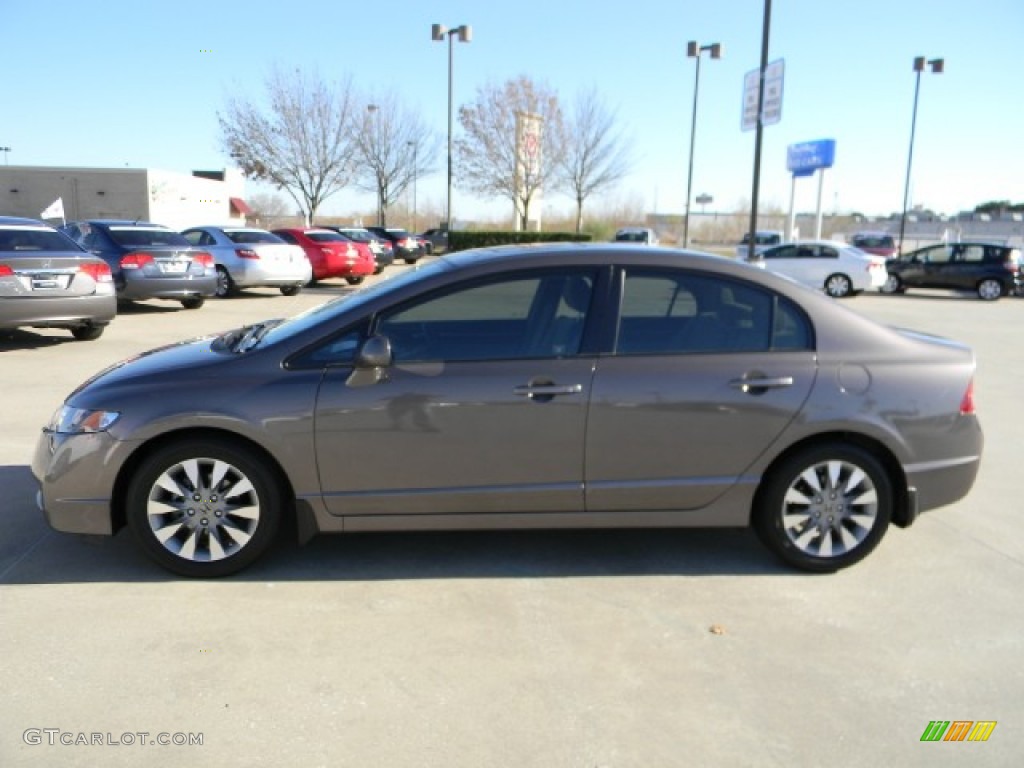 2010 Civic EX Sedan - Urban Titanium Metallic / Beige photo #5