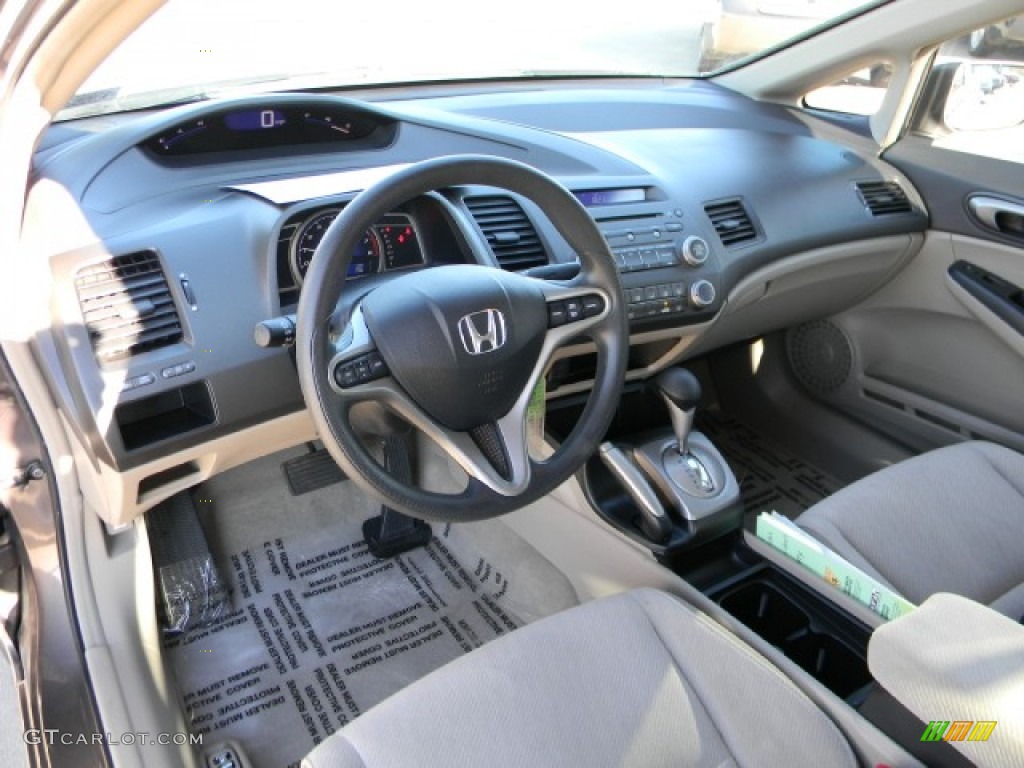 2010 Civic EX Sedan - Urban Titanium Metallic / Beige photo #9