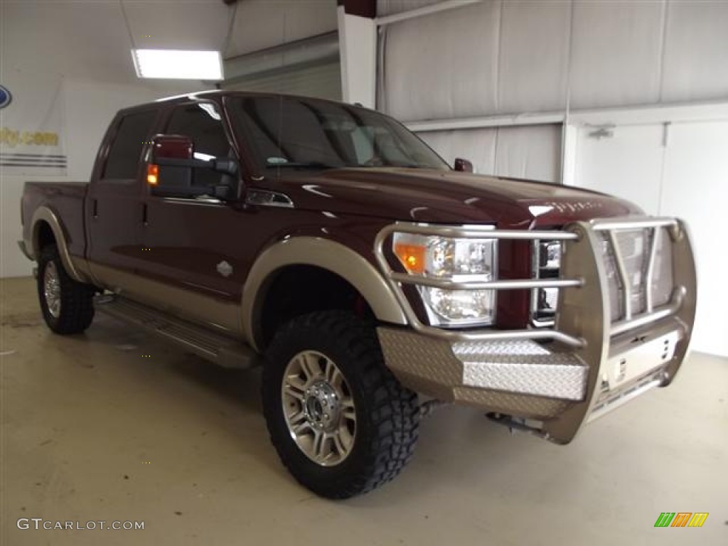 2011 F250 Super Duty King Ranch Crew Cab 4x4 - Royal Red Metallic / Chaparral Leather photo #3