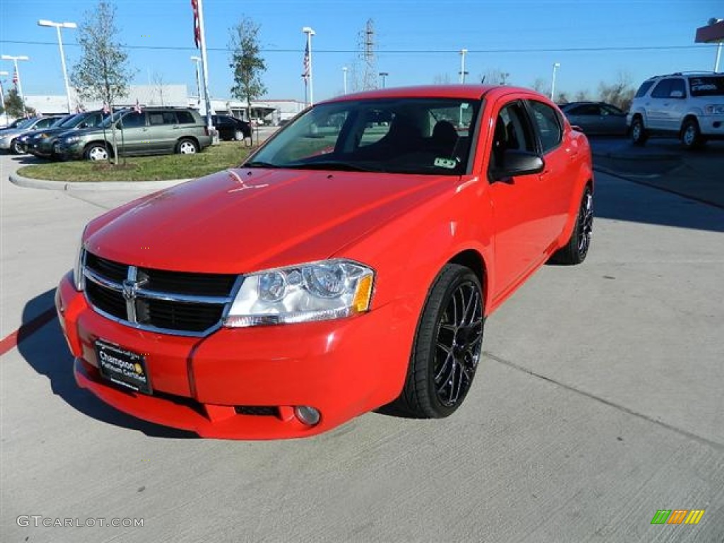 2009 Avenger SXT - Tor Red / Dark Slate Gray photo #7