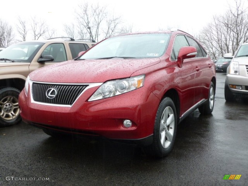 2010 RX 350 AWD - Matador Red Mica / Parchment/Brown Walnut photo #3