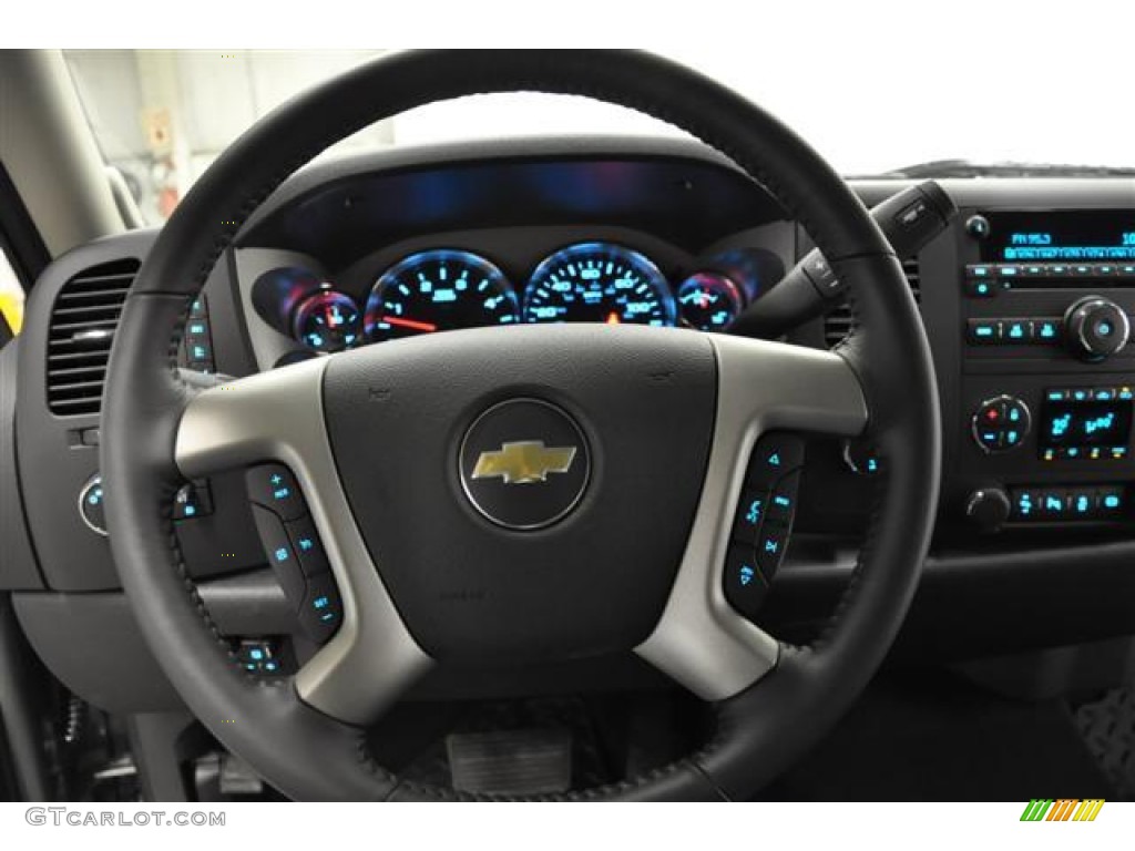 2012 Chevrolet Silverado 2500HD LT Crew Cab 4x4 Ebony Steering Wheel Photo #60323918