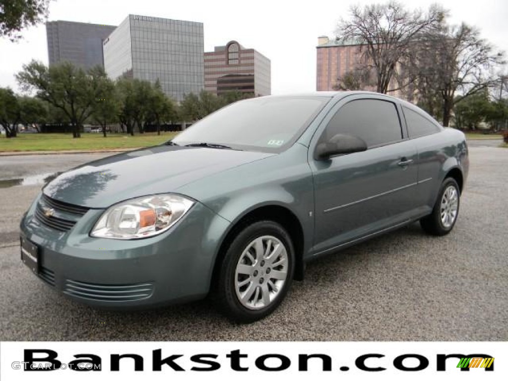 2009 Cobalt LS Coupe - Silver Moss Metallic / Gray photo #1