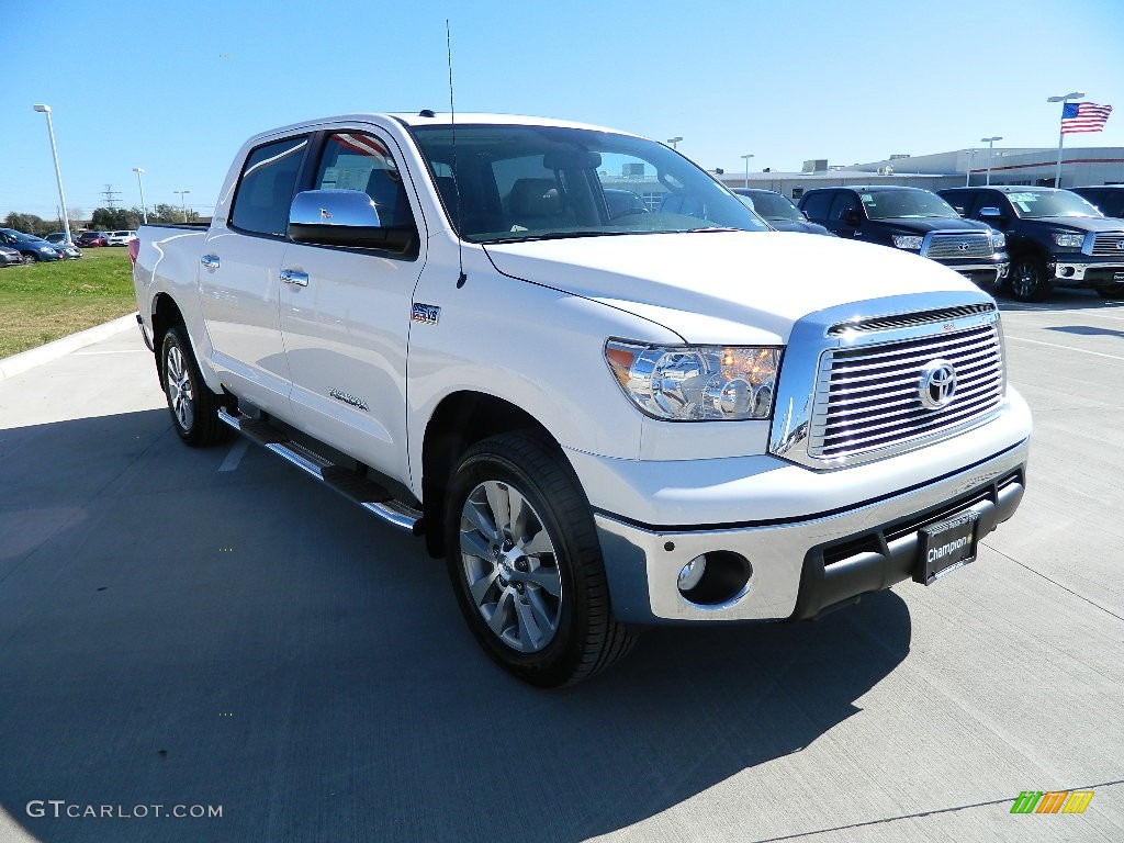 2012 Tundra Platinum CrewMax 4x4 - Super White / Graphite photo #3