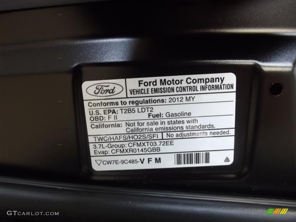 2012 Ford Edge Sport Info Tag Photos