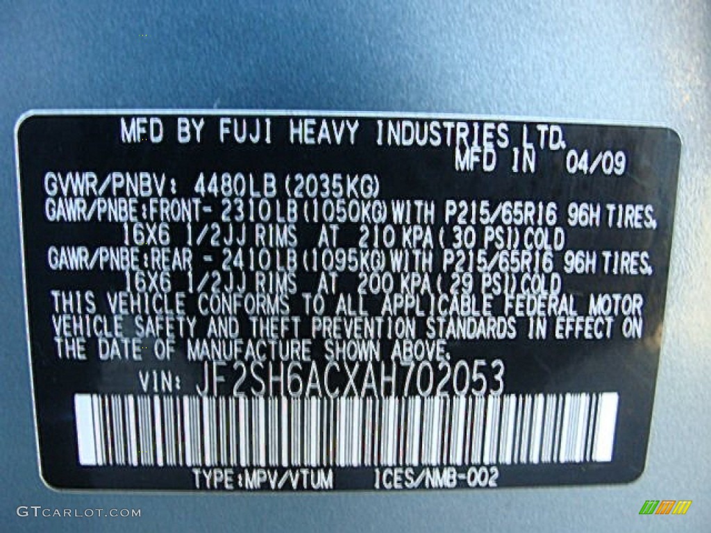 2010 Forester 2.5 X - Sage Green Metallic / Platinum photo #15