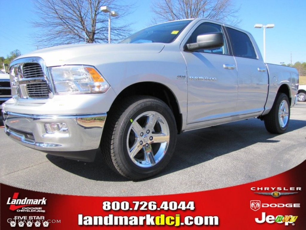 2012 Ram 1500 Big Horn Crew Cab - Bright Silver Metallic / Dark Slate Gray/Medium Graystone photo #1