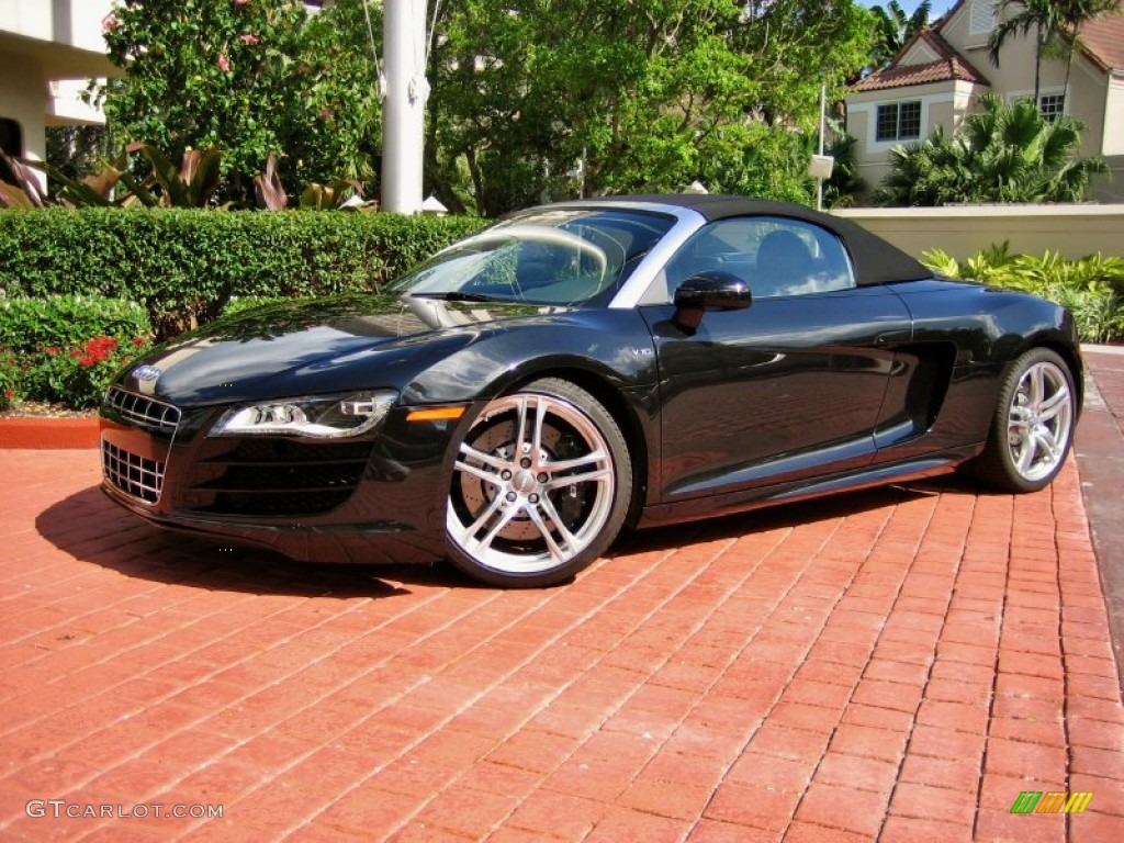 Phantom Black Pearl Effect 2011 Audi R8 Spyder 5.2 FSI quattro Exterior Photo #60329606