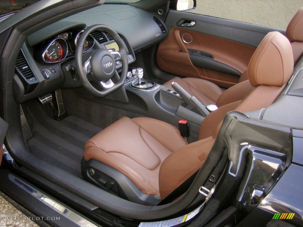 Nougat Brown Nappa Leather Interior 2011 Audi R8 Spyder 5.2 FSI quattro Photo #60329699
