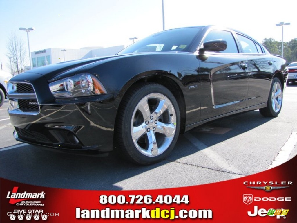 2012 Charger R/T Plus - Pitch Black / Black photo #1