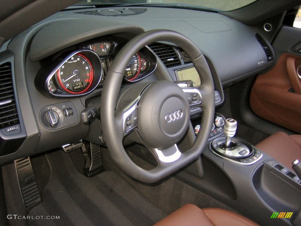 Nougat Brown Nappa Leather Interior 2011 Audi R8 Spyder 5.2 FSI quattro Photo #60329750