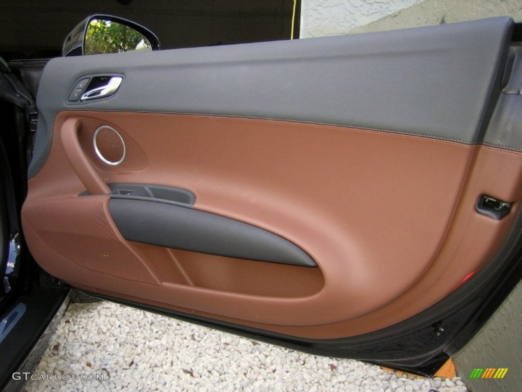 2011 Audi R8 Spyder 5.2 FSI quattro Nougat Brown Nappa Leather Door Panel Photo #60329865