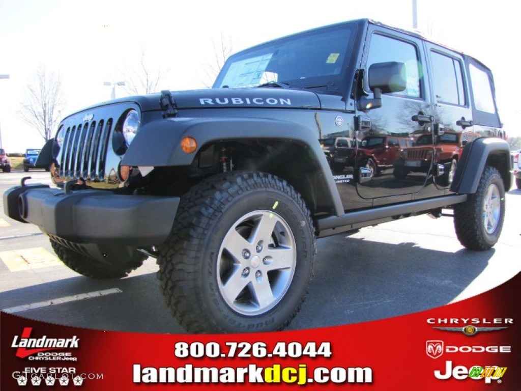 2012 Wrangler Unlimited Rubicon 4x4 - Black / Black photo #1