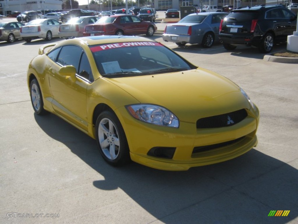 2009 Eclipse GS Coupe - Solar Satin Yellow / Dark Charcoal photo #7