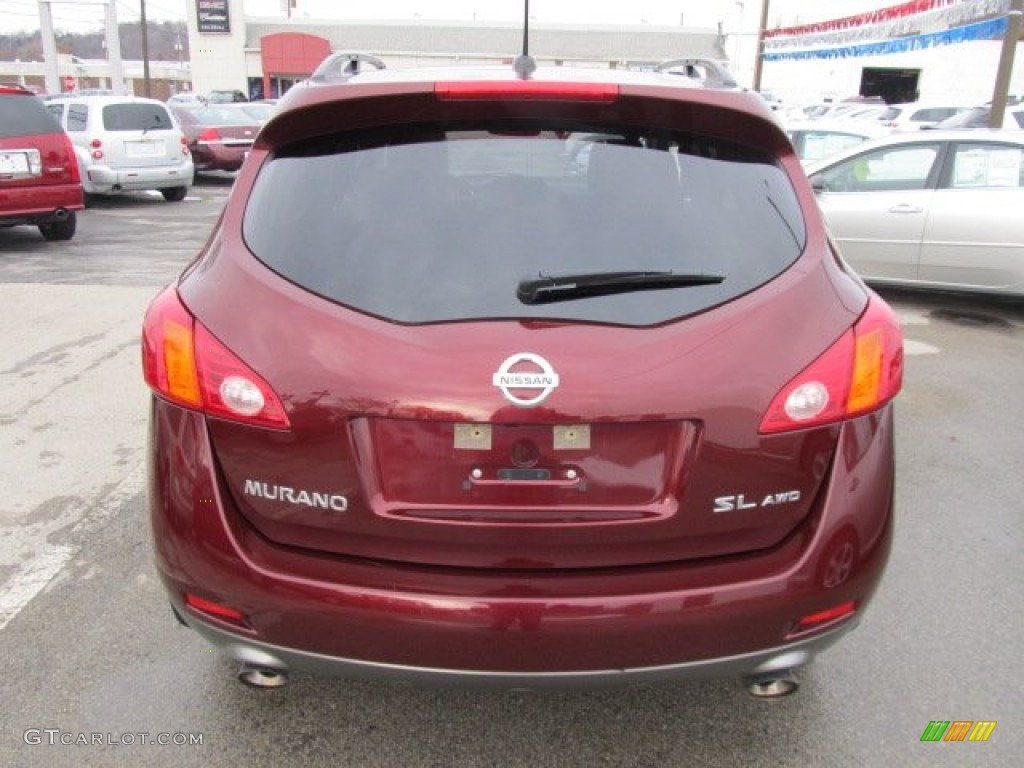 2009 Murano SL AWD - Merlot Metallic / Black photo #9