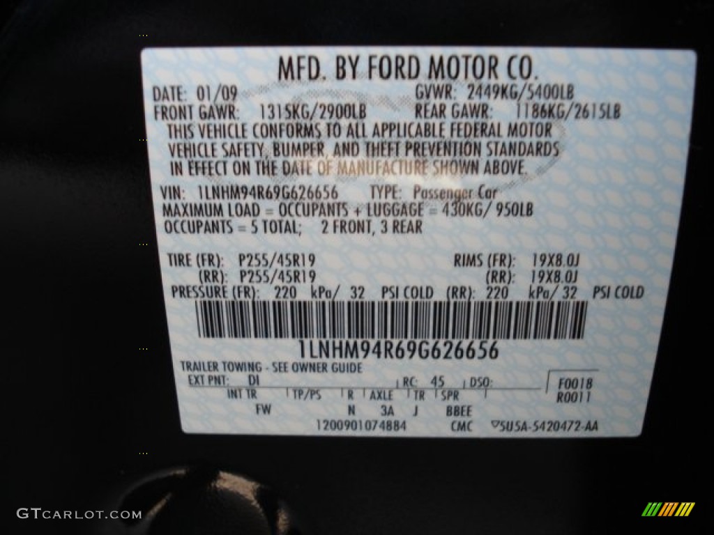 2009 MKS Color Code DI for Dark Ink Blue Metallic Photo #60337467