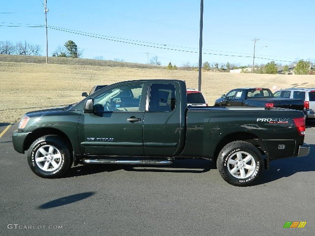 2009 Titan PRO-4X King Cab 4x4 - Timberline Green / Pro-4X Charcoal photo #6