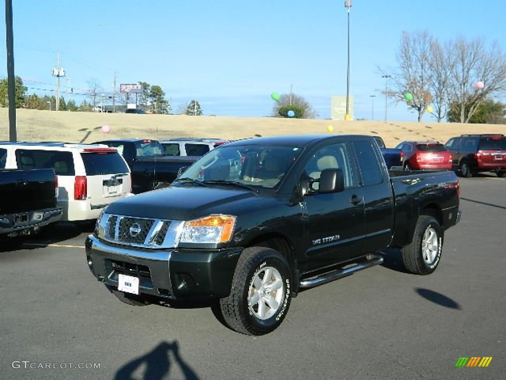 2009 Titan PRO-4X King Cab 4x4 - Timberline Green / Pro-4X Charcoal photo #7