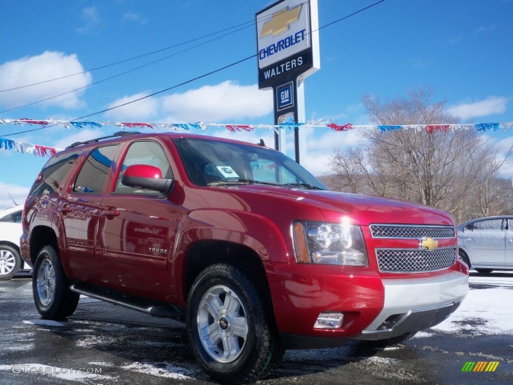 2012 Tahoe Z71 4x4 - Crystal Red Tintcoat / Light Cashmere/Dark Cashmere photo #3