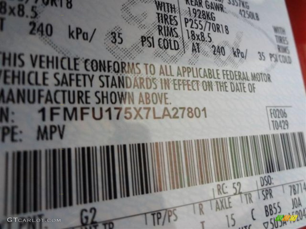 2007 Expedition Color Code G2 for Redfire Metallic Photo #60344741