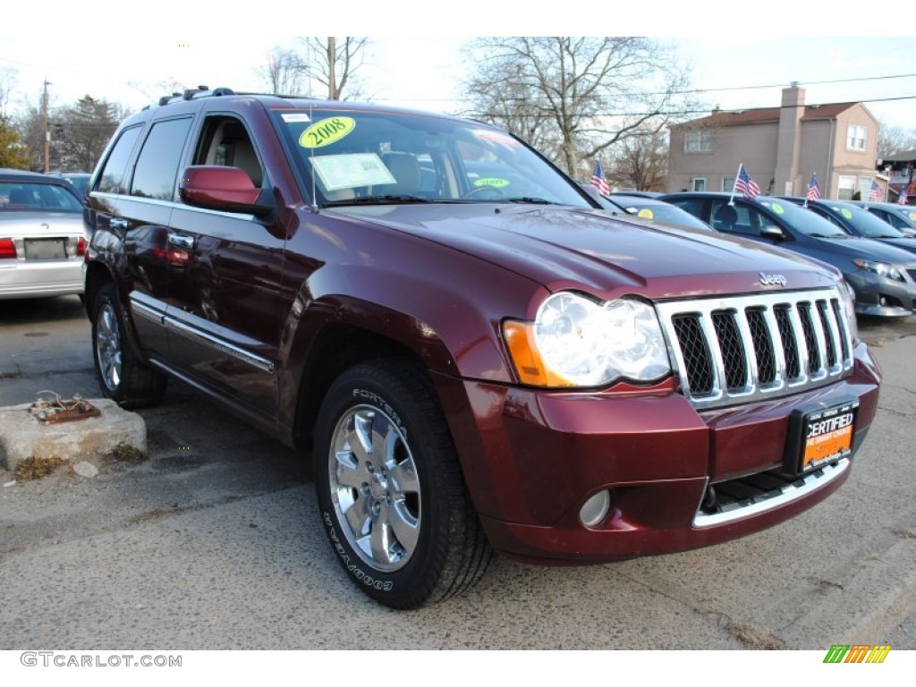 2008 Grand Cherokee Overland 4x4 - Red Rock Crystal Pearl / Dark Khaki/Light Graystone photo #3