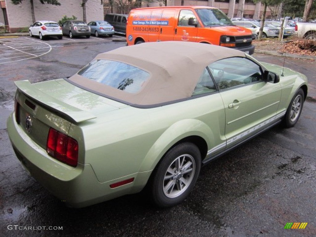 2005 Mustang V6 Deluxe Convertible - Legend Lime Metallic / Medium Parchment photo #5