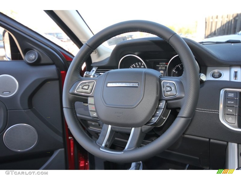 2012 Land Rover Range Rover Evoque Coupe Dynamic Dynamic Ebony/Cirrus Steering Wheel Photo #60352511